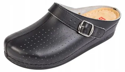 Produktbild von M&C BZ260 Leder Medizinische Clogs für Damen Schwarz