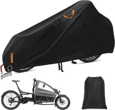 Immagine prodotto di Garage per biciclette, dimensioni 285 x 74 x 100 cm, realizzata in tessuto Oxford 420D, impermeabile, con strisce riflettenti, adatta per biciclette cargo