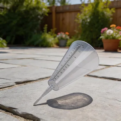 Produktbild von Transparenter Kegel-Regenmesser für den Garten und Außenbereich