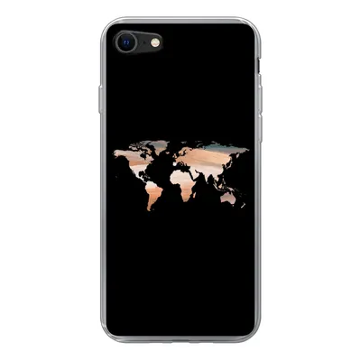 Produktbild von MuchoWow® Handyhülle Schutzhülle Hülle für iPhone 8 Weltkarte - Farbe - Schwarz Silikon Softcase Handy Hülle - Schutzhaube