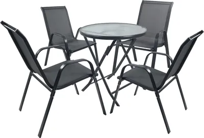 Immagine prodotto di Set 5 pezzi mobili da giardino | gruppo posti a sedere gruppo da pranzo | 1xtable, 4x sedie | dimensioni tavolo ca. H. 89 x W. 70 x D. 70 cm | Set Giardino - Sonlas