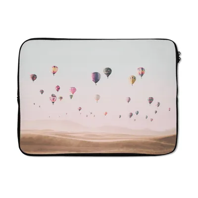 Produktbild von MuchoWow® Laptop Hülle 14 ZollHeißluftballon - Wüste - Himmel - Landschaft - Natur Laptoptasche - Laptoptasche - Stoßsicher - Schutzhaube