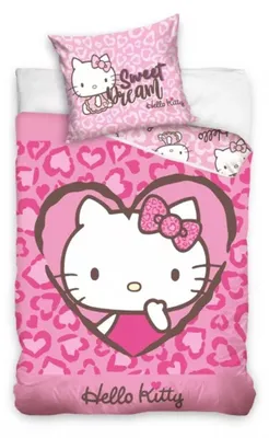 Obrázek produktu pro Sada povlečení Hello Kitty Sweet Dreams, vyrobená ze 100% bavlny, rozměr 140 x 200 cm