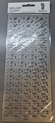 Produktbild von Rössler Papier – Peel Off Sticker – Silber (25 Stück) ein Blatt