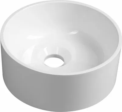 Immagine prodotto di Lavabo da appoggio in marmo fuso SANNA, rotondo 25 cm, bianco