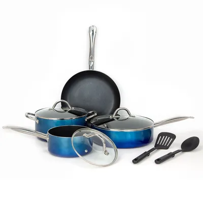 Productafbeelding van 9-delige pannenset: Aluminium pannen en potten voor het koken, gemaakt van aluminium