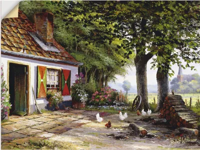 Produktbild von ARTland Wandbild, selbstklebend Hühner auf dem Hof Größe: 40x30 cm