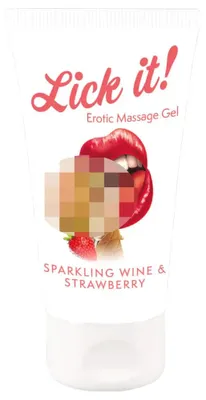 Produktbild von Veganes, wasserbasiertes Gel "Lick it!": Sprudelwein mit Erdbeergeschmack