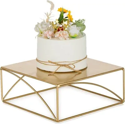 Obrázek produktu pro Stojan na dort 26 cm Odpolední čaj Cupcake Display Gold - Vintage podstavec pro svatební Vánoce Narozeninová párty Babyshower