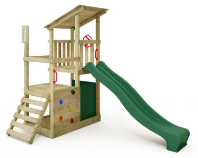 Produktbild von Kletterturm FATMOOSE FruityForest Fun mit Rutsche, für den Garten, grün