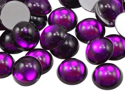 Acryl-Cabochons 15 mm, Amethyst-Violett, 30 Stück