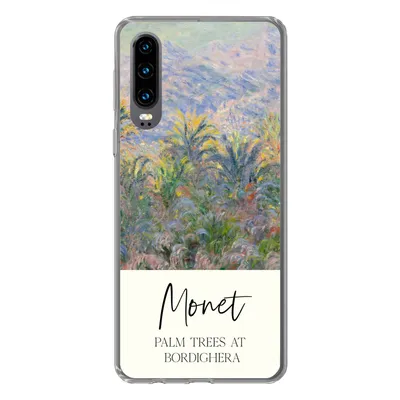 Produktbild von MuchoWow® Handyhülle Schutzhülle Hülle für Huawei P30 Monet - Kunst - Palmen in Bordighera Silikon Softcase Handy Hülle - Kartenbesitzer