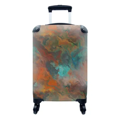 Produktbild von MuchoWow® Koffer Handgepäck Trolley Rollkoffer Kleine Reisekoffer mit 4 Rollen - Abstrakt - Malerei - Muster - Cabin Size < 55x40x23 cm & 55x40x20 cm - Fotokoffer - Kabinenkoffer - Boardgepäck - Reise-Box - Reisekoffer - Reisegepäck - Koffer mit Bild - Trolley für Kinder