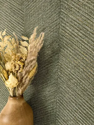 Produktbild von NEWROOM Tapete Grün Vliestapete Streifen - Mustertapete Streifen Grau Grüngrau Linien Textil Streifentapete Modern gestreifte Tapete