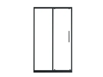 Produktbild von Duschschiebetür mattschwarz im Industriestil - 120 x 195 cm - TORONI