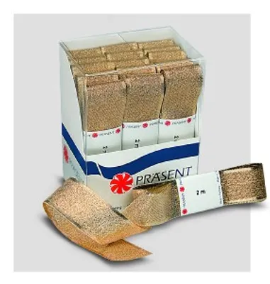 Produktbild von PRÄSENT Satinbänder Strängchen Prag gold 25mmx2m 12 Stück