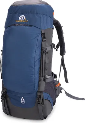 Produktbild von 65L Wanderrucksack Wasserdichter Outdoor-Sportreisetagesrucksack für Männer Frauen Camping Trekking Touring (Dunkelblau)