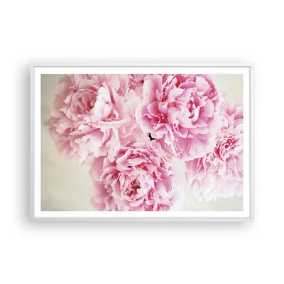 Produktbild von Gerahmtes Poster - Weißer Rahmen - Pfingstrosen Blumenstrauß Blumen - 100x70 cm - Wand Bild - Wanddeko - Wandbilder - Kunstposter - Wandposter - Bilderrahmen - Bilder - Kunstdruck - P2WAA100x70-4961