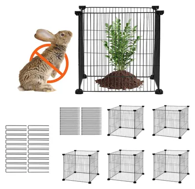 Obrázok produktu pre VEVOR 5 balení ochranných prvkov na rastliny pred zvieratami, 15,35 x 15,35 palcov kuracieho drôtu na rastliny, klietky na vonkajšie rastliny, kvety a zeleninu, 20-dielne kovové pletivo