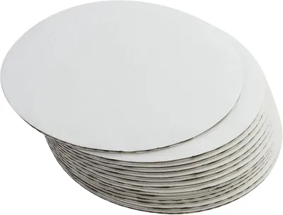 Produktbild von 25 Stück Runde Kuchenbretter in Weiß, Durchmesser 15 cm