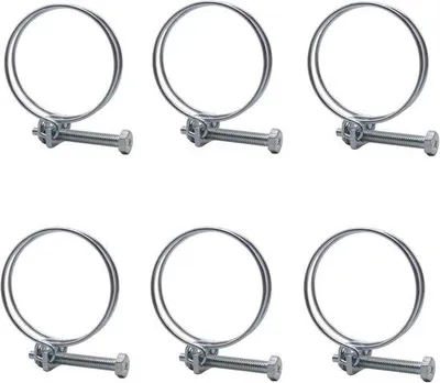 Productafbeelding van Verstelbare Dubbele Draadslangklemmen (6 Stuks) 40-45 mm Verzinkt Staal