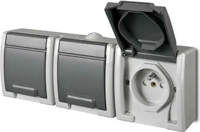 Zdjęcie produktu dla Gniazdo potrójne hermetyczne szary AQUANT IP55 1243-10 ELEKTRO-PLAST NASIELSK
