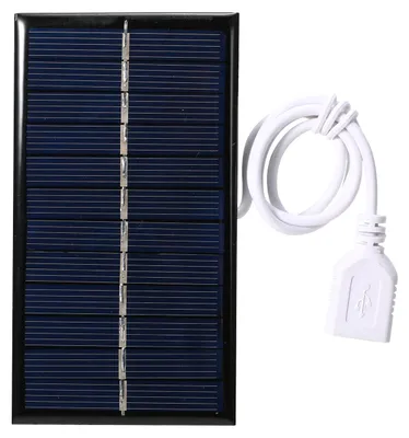 Obrázok produktu pre Malý solárny panel 1 W, 6 V s USB, solárny článok z polykryštalického kremíka, vodotesný, prenosný solárny panel na kempovanie pre powerbanky a mobilné telefóny