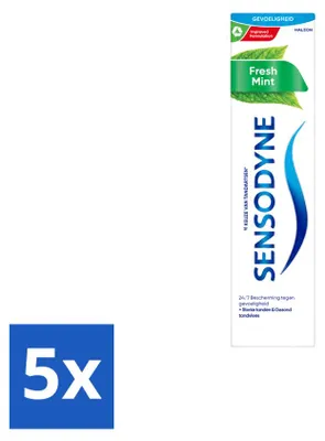 Produktbild von 5 x Sensodyne Fresh Mint Zahncreme - 75 ml - Vorteilspackung - 5 Stücke