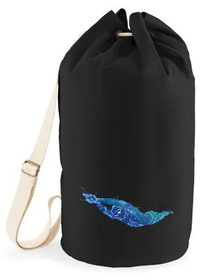 Produktbild von Huuraa Seesack Schwimmen bunte Silhouette 20 Liter Black Baumwolle Rucksack Geschenkidee