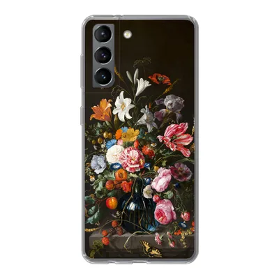 Produktbild von MuchoWow® Handyhülle Schutzhülle Hülle für Samsung Galaxy S21 Vase mit Blumen - Jan Davidsz de Heem - Kunst Silikon Softcase Handy Hülle - Softcase