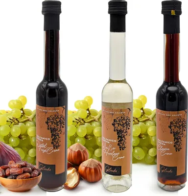 Produktbild von Glücks Momente BBQ Mix 3er Set je 100ml - Classica Crema, Dattel Feige Crema, Weißer Haselnuss Crema - Balsamico Crema Frucht Essigzubereitung mit 3% Säure