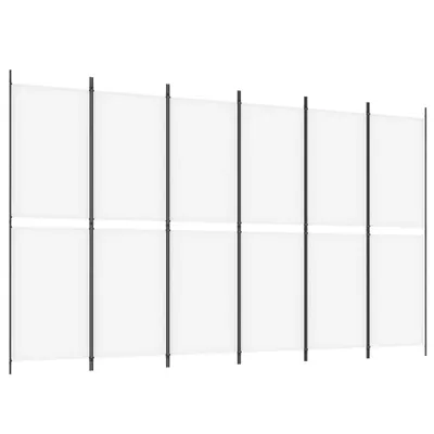 Obrázok produktu pre vidaXL 6-dielne paraván biele 300x180 cm tkanina