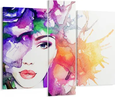Produktbild von Bild auf Leinwand - Leinwandbild - Frau Abstraktion - 95x80cm - Wand Bild - Wanddeko - Wandbilder - Leinwanddruck - Bilder - Kunstdruck - Wanddekoration - Leinwand bilder - Wandkunst - CB95x80-3689