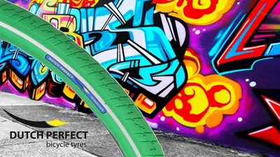 Immagine prodotto di Pneumatico Dutch Perfect 28 x 1 ½" / 40-635 mm con protezione antiforatura - verde con riflesso