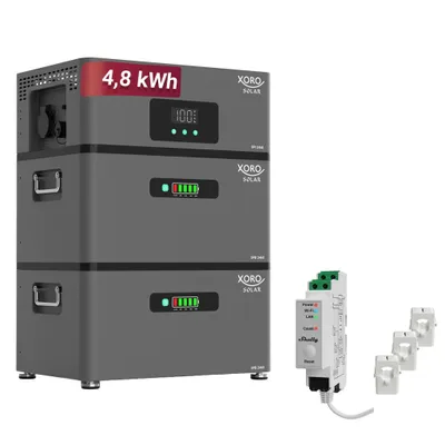 Produktbild von XORO SOLAR ATLAS-E 4.8 kWh Stromspeicher mit Shelly Pro 3 EM, modular bis 12 kWh