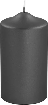 Produktbild von Fink CANDLE, metallic Stumpenkerze, Paraffin, schwarz, L. 8 cm, B. 8 cm, H. 15 cm, D. 8 cm 123773