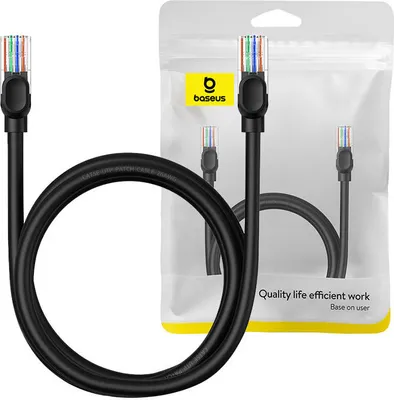 Image de Baseus Ethernet CAT5, 1,5m de câble réseau (noir)
