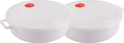 Produktbild von 2x Mikrowellen Kasserolle 2,0L Mikrowellengeschirr Gefrierdose Frischhaltedose