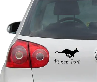 Produktbild von Aufkleber / Autoaufkleber - JDM - Die cut - PURRR-FECT CAT - Folie Auto Decal Sticker - schwarz - 139mmx88mm