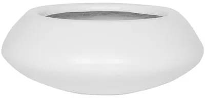 Productafbeelding van Keramische pot, plantenbak, model Tara, matwit, diameter 30 cm, hoogte 12 cm