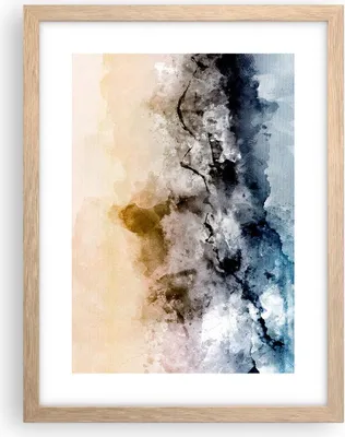Produktbild von Gerahmtes Poster - Rahmen in heller Eiche - Abstraktion Wolken Berge - 30x40 cm - Wand Bild - Wanddeko - Wandbilder - Kunstposter - Wandposter - Bilderrahmen - Bilder - Kunstdruck - P2NPA30x40-4894