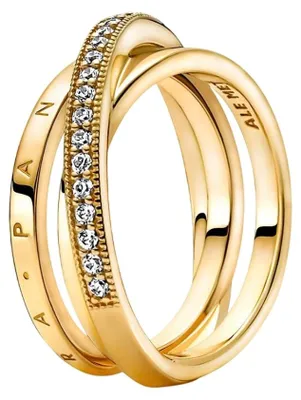Produktbild von Pandora 169057C01 Pavé-Ring Damen Dreifach Gekreuzt 14k Gold Plattiert Gr. 48