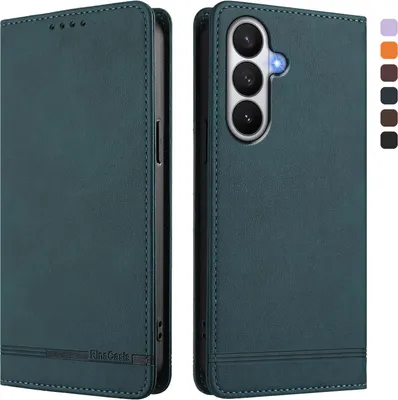 Produktbild von Hülle für Samsung Galaxy S26, Retro Kunstleder Ständer Klapphülle mit Kartenfächer und Magnetische Grün