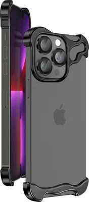 Image de Avizar, coque de protection design pour iPhone 13 Pro, coque métallique renforcée, noir