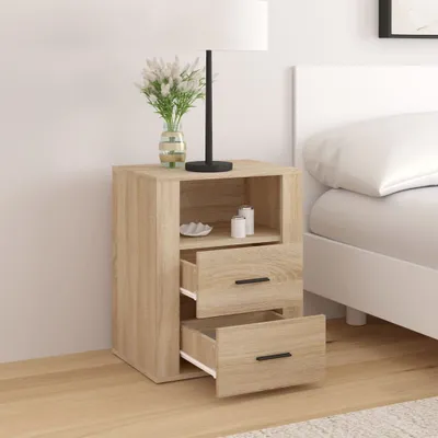 Produktbild von "2026 Aktion"Nachttisch Elegantes Design - Beistelltisch - Nachtschrank - Sonoma-Eiche 50x36x60 cm Holzwerkstoff DEMöbel 5387350