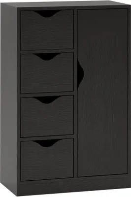 Image de Commode en bois noir à 4 tiroirs