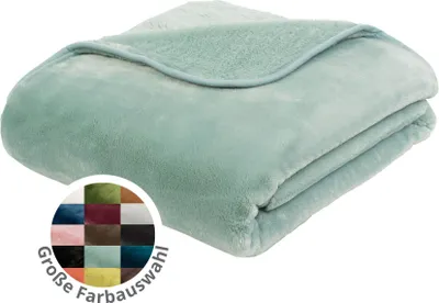 Produktbild von liebling Kuscheldecke Cashmere Feeling 220 x 240 cm, Aqua, Premium Sofa Decke, dicke warme Wohndecke, 500 gr. / m²