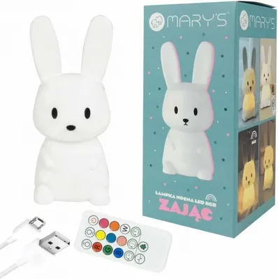 Immagine prodotto di Coniglietto Di Luce Notturna A Led Ricaricabile Di Mary Con Telecomando Usb Rgb +Ww