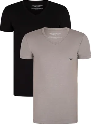 Produktbild von Emporio Armani 2er-Pack Lounge-T-Shirts mit V-Ausschnitt, Mehrfarbig S