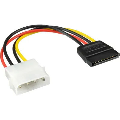 Produktbild von InLine SATA Stromadapterkabel, 1x 13,34cm (5,25") BU an 15pol SATA ST, 0,30m, 0,3 m, SATA 15-Pin, Männlich, Gerade, Gerade, Mehrfarbig